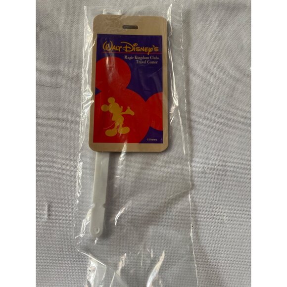 Walt Disneys Magic Kingdom Club Travel Center Luggage Tag With Strap - Picture 1 of 7